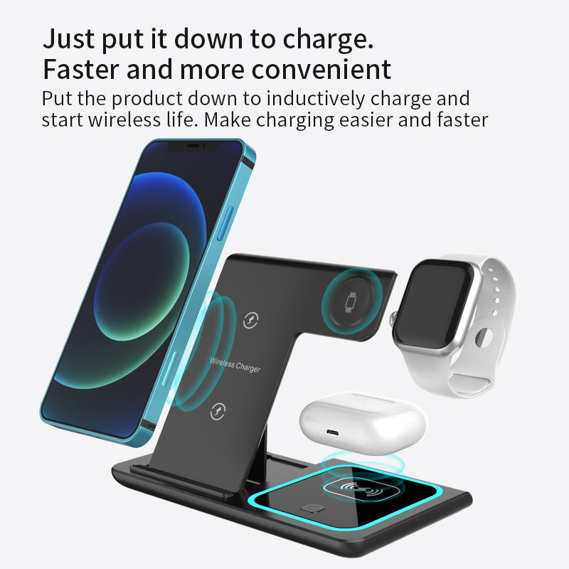 TriCharge 3-in-1 Wireless Charging Station